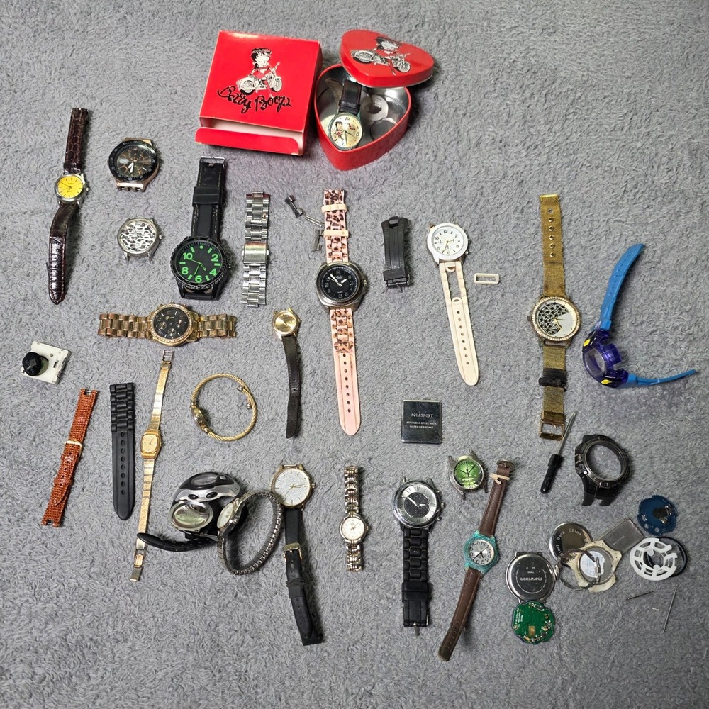 Mixed Brand Watch Lot Waltham Geneva Betty Boop Parts Repair Repair 10+ Vintage